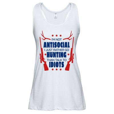 I'm Not Antisocial Hunting Funny Ladies Essential Flowy Tank