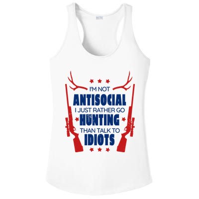 I'm Not Antisocial Hunting Funny Ladies PosiCharge Competitor Racerback Tank