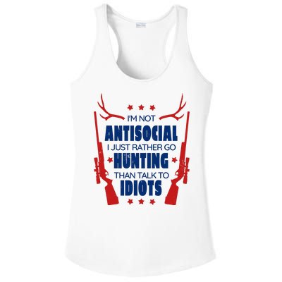 I'm Not Antisocial Hunting Funny Ladies PosiCharge Competitor Racerback Tank