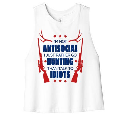 I'm Not Antisocial Hunting Funny Women's Racerback Cropped Tank