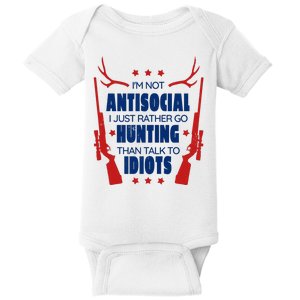 I'm Not Antisocial Hunting Funny Baby Bodysuit