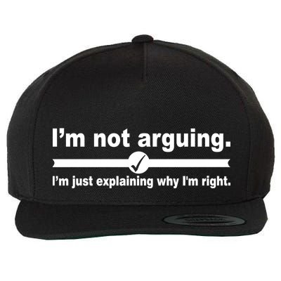 I'm Not Arguing Just Explaining Why I'm Right Wool Snapback Cap