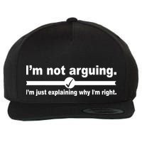 I'm Not Arguing Just Explaining Why I'm Right Wool Snapback Cap