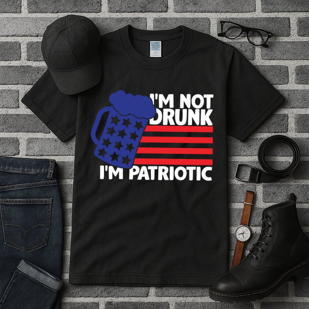 I'm Not Drunk I'm Patriotic Funny Tall T-Shirt
