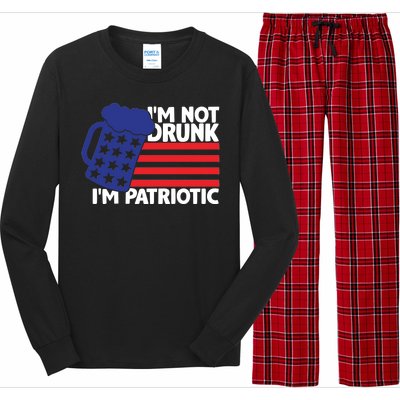 I'm Not Drunk I'm Patriotic Funny Long Sleeve Pajama Set