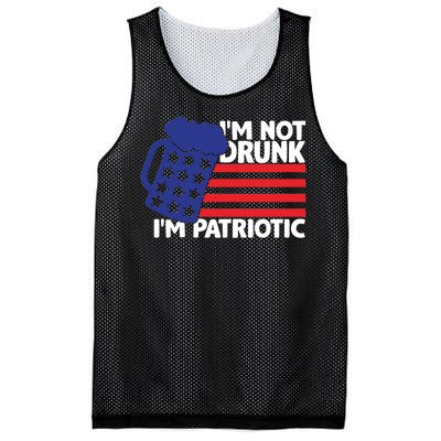 I'm Not Drunk I'm Patriotic Funny Mesh Reversible Basketball Jersey Tank