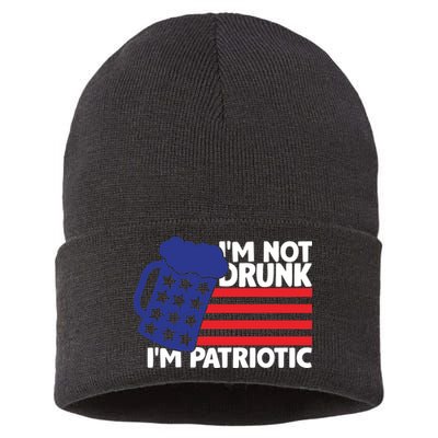 I'm Not Drunk I'm Patriotic Funny Sustainable Knit Beanie