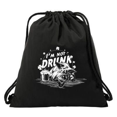 I'm Not Drunk Pig - St Patrick's day Drawstring Bag