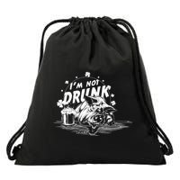 I'm Not Drunk Pig - St Patrick's day Drawstring Bag