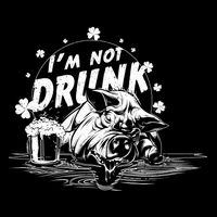I'm Not Drunk Pig - St Patrick's day Drawstring Bag