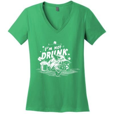 I'm Not Drunk Pig - St Patrick's day Women's V-Neck T-Shirt