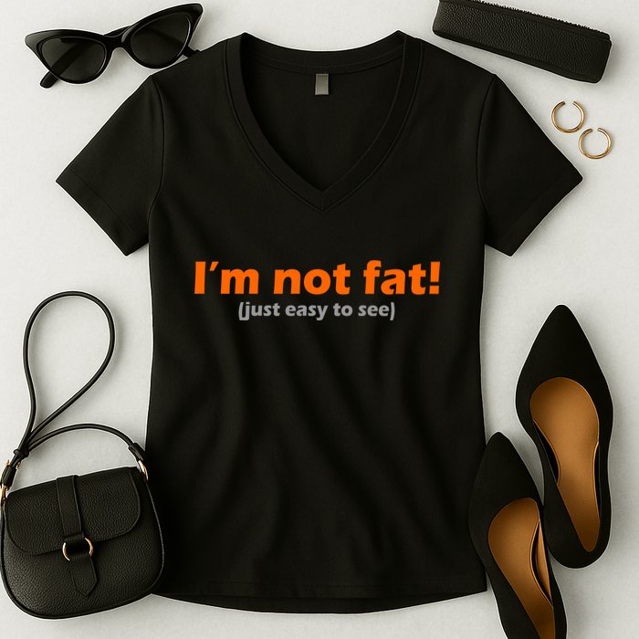 I'm Not Fat Just Easy To See Women's V-Neck T-Shirt