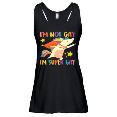 I'm Not Gay I'm Super Gay Ladies Essential Flowy Tank