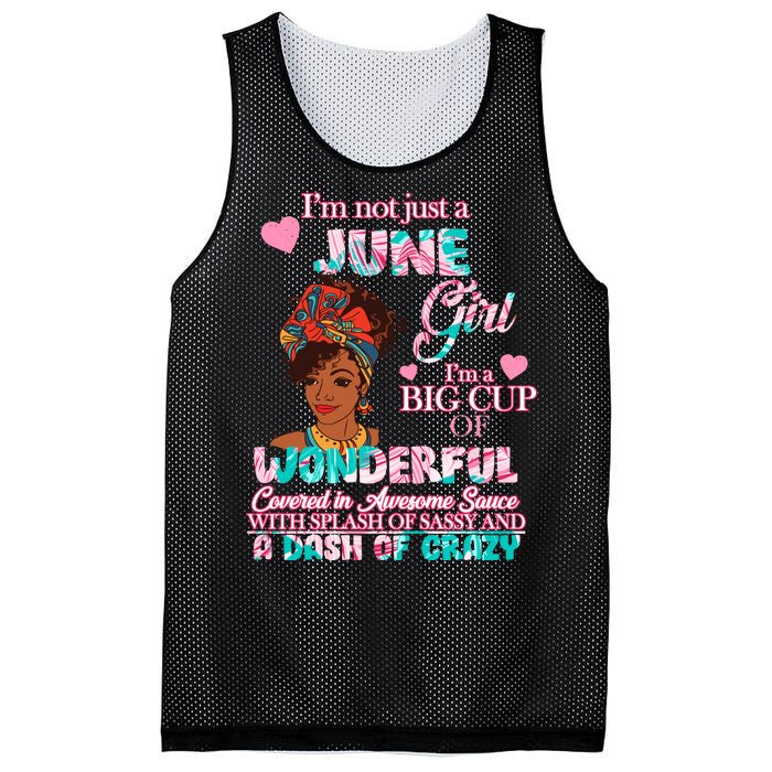 I'm Not Just A June Girl Funny Birthday Mesh Reversible Basketball Jersey Tank