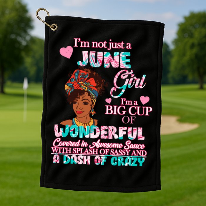 I'm Not Just A June Girl Funny Birthday Golf Towel