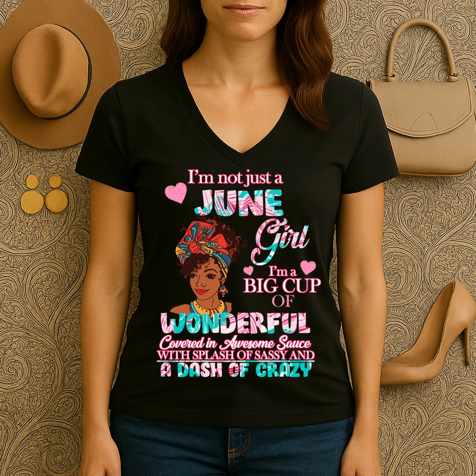 I'm Not Just A June Girl Funny Birthday Women's V-Neck T-Shirt