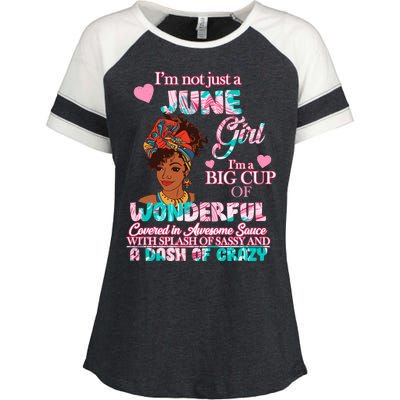 I'm Not Just A June Girl Funny Birthday Enza Ladies Jersey Colorblock Tee