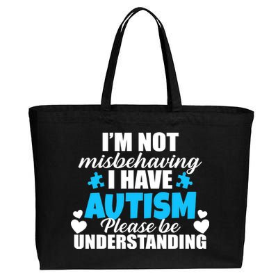 I'm Not Misbehaving I Have Autism Cotton Canvas Jumbo Tote