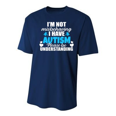 I'm Not Misbehaving I Have Autism Youth Performance Sprint T-Shirt