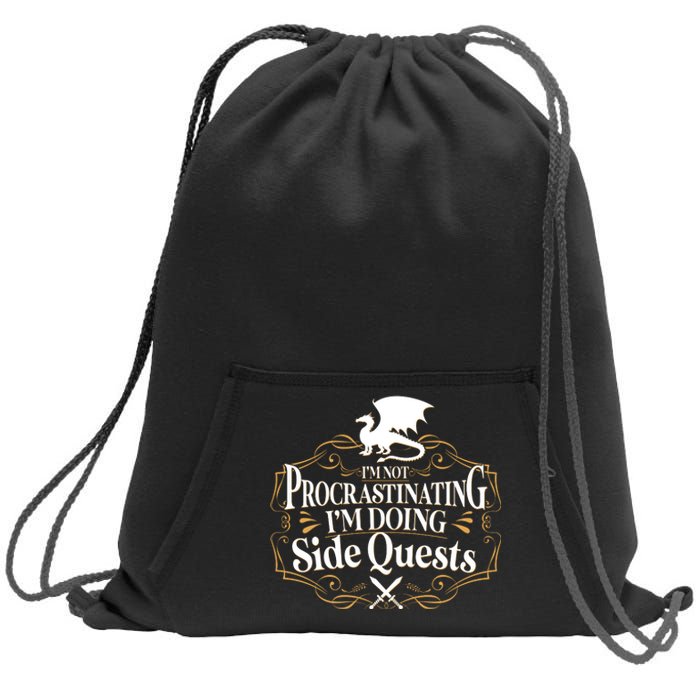 I'm Not Procrastinating I'm Doing Side Quest RPG Sweatshirt Cinch Pack Bag