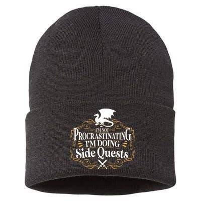 I'm Not Procrastinating I'm Doing Side Quest RPG Sustainable Knit Beanie