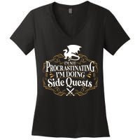 I'm Not Procrastinating I'm Doing Side Quest RPG Women's V-Neck T-Shirt