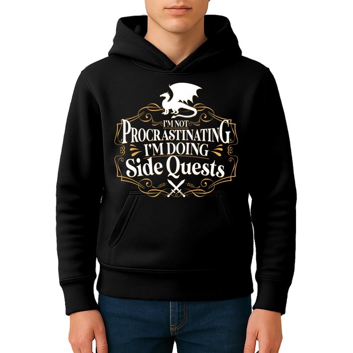 I'm Not Procrastinating I'm Doing Side Quest RPG Kids Hoodie