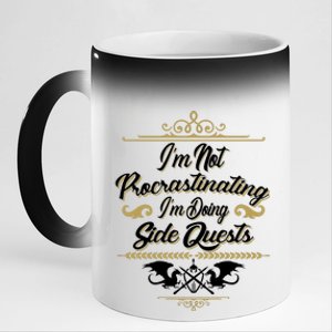 I'm Not Procrastinating I'm Doing Side Quests 11oz Black Color Changing Mug