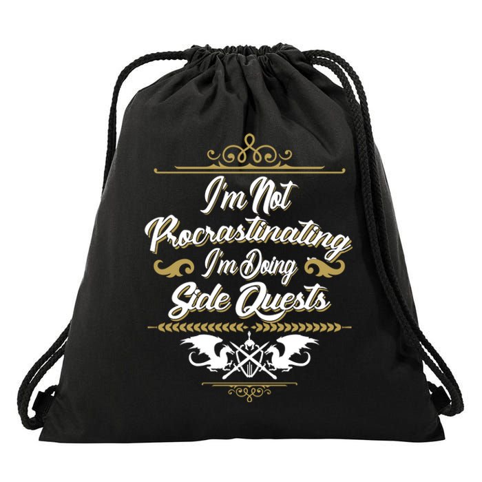 I'm Not Procrastinating I'm Doing Side Quests Drawstring Bag