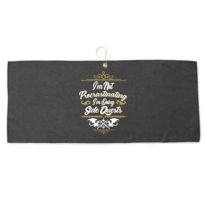 I'm Not Procrastinating I'm Doing Side Quests Large Microfiber Waffle Golf Towel