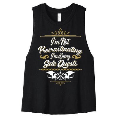 I'm Not Procrastinating I'm Doing Side Quests Women's Racerback Cropped Tank