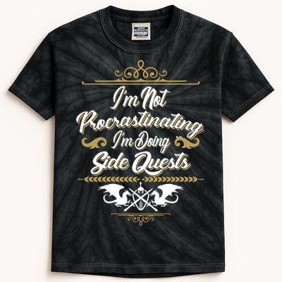 I'm Not Procrastinating I'm Doing Side Quests Kids Tie-Dye T-Shirt