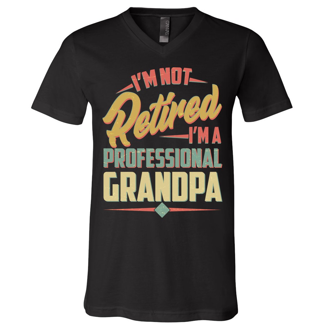 I'm Not Retired I'm A Professional Grandpa Vintage V-Neck T-Shirt
