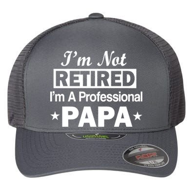 I'm Not Retired I'm A Professional Papa Flexfit Unipanel Trucker Cap