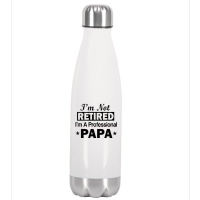 I'm Not Retired I'm A Professional Papa Stainless Steel Insulated Water Bottle