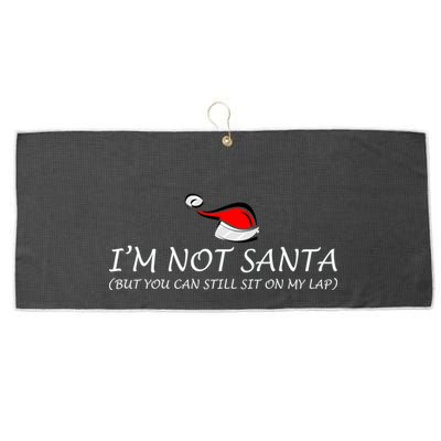 I'm Not Santa, But You Can Sit On My Lap Large Microfiber Waffle Golf Towel