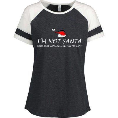 I'm Not Santa, But You Can Sit On My Lap Enza Ladies Jersey Colorblock Tee