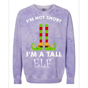 I'm Not Short I'm A Tall Elf Colorblast Crewneck Sweatshirt