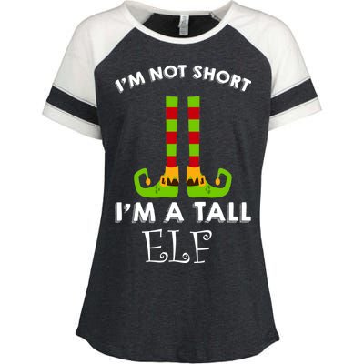 I'm Not Short I'm A Tall Elf Enza Ladies Jersey Colorblock Tee