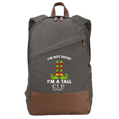 I'm Not Short I'm A Tall Elf Cotton Canvas Backpack