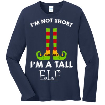 I'm Not Short I'm A Tall Elf Ladies Long Sleeve Shirt