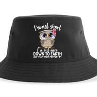 I'm Not Short I'm Just More Down To Earth Owl Sustainable Bucket Hat