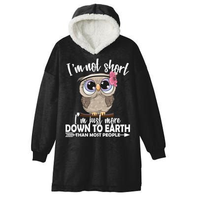 I'm Not Short I'm Just More Down To Earth Owl Hooded Wearable Blanket