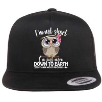 I'm Not Short I'm Just More Down To Earth Owl Flat Bill Trucker Hat