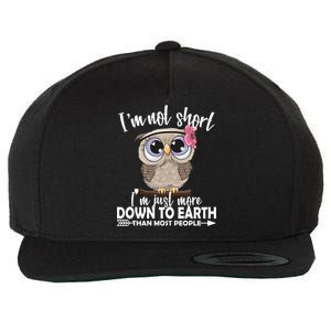 I'm Not Short I'm Just More Down To Earth Owl Wool Snapback Cap