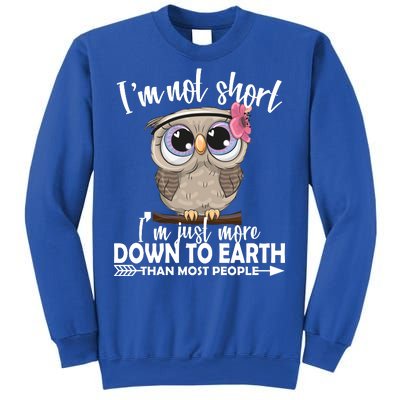 I'm Not Short I'm Just More Down To Earth Owl Sweatshirt