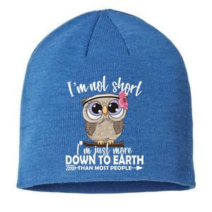 I'm Not Short I'm Just More Down To Earth Owl Sustainable Beanie