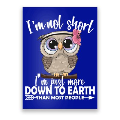 I'm Not Short I'm Just More Down To Earth Owl Poster