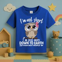 I'm Not Short I'm Just More Down To Earth Owl Toddler T-Shirt
