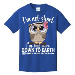 I'm Not Short I'm Just More Down To Earth Owl Kids T-Shirt